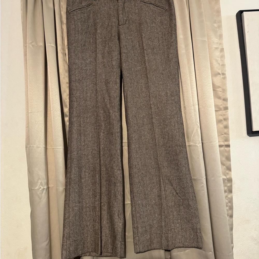 Tulle Brown Herringbone Pants - Picture 1 of 14